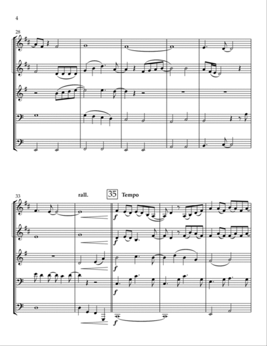Will The Sun Ever Shine Again Brass Quintet scores gallery preview page 6