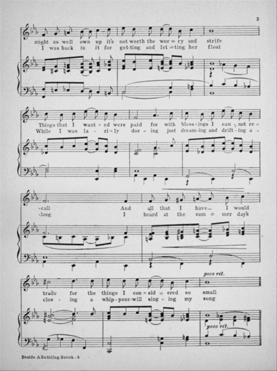 Beside a Babbling Brook Voice scores gallery preview page 3