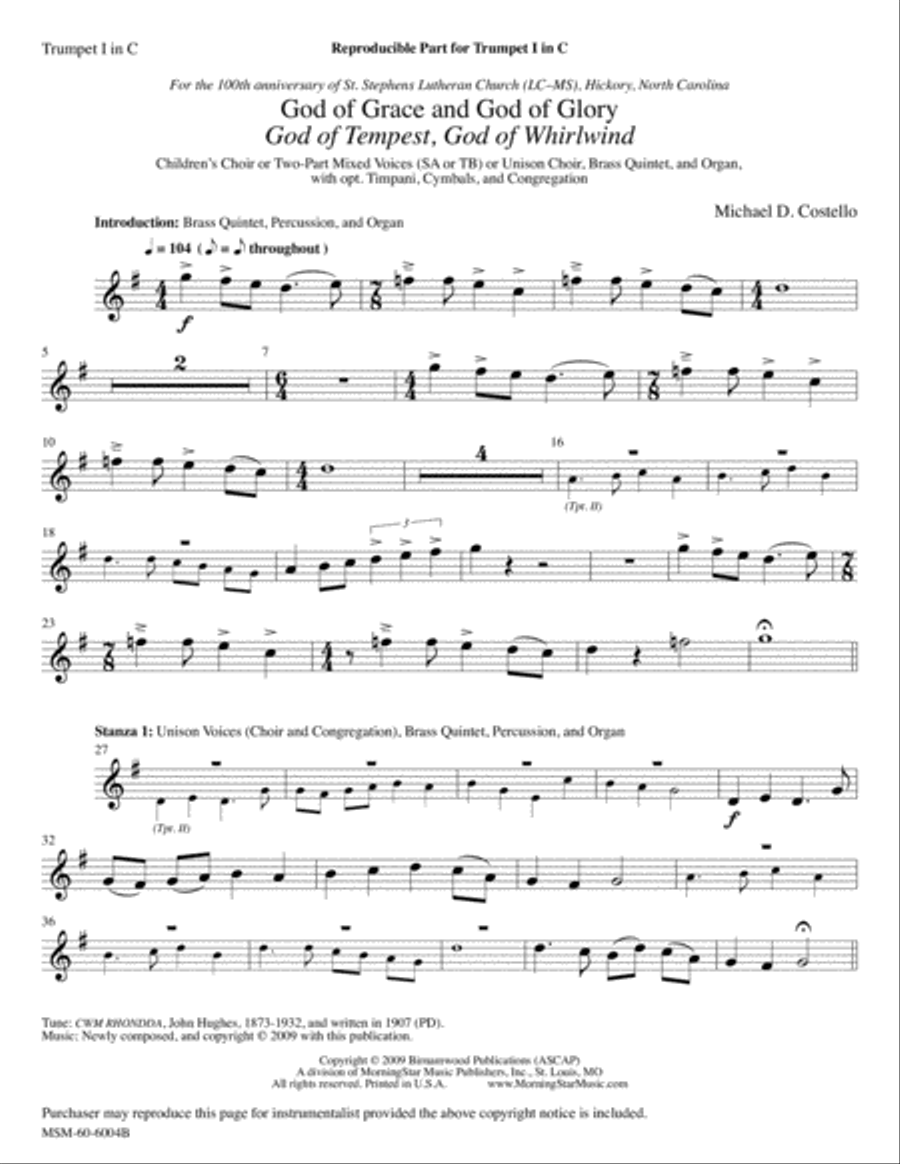 God of Grace and God of Glory God of Tempest, God of Whirlwind Choir scores gallery preview page 3