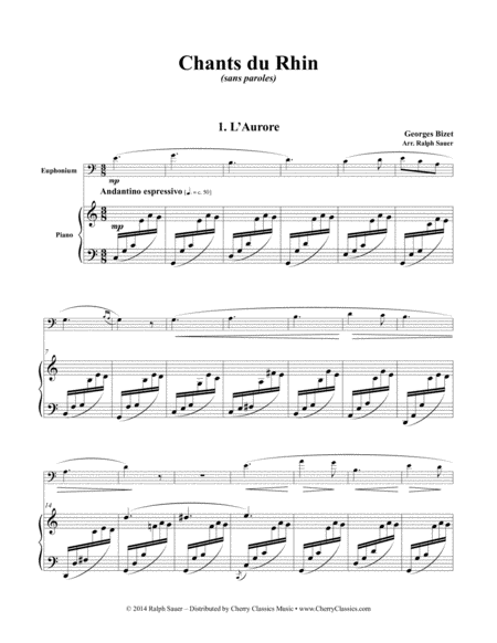 Chants du Rhin for Euphonium and Piano