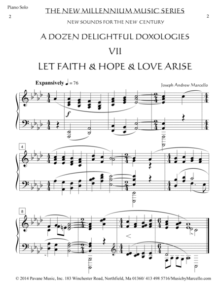 Delightful Doxology VII - 'Let Faith & Hope & Love Arise' - Piano (Ab) image number null