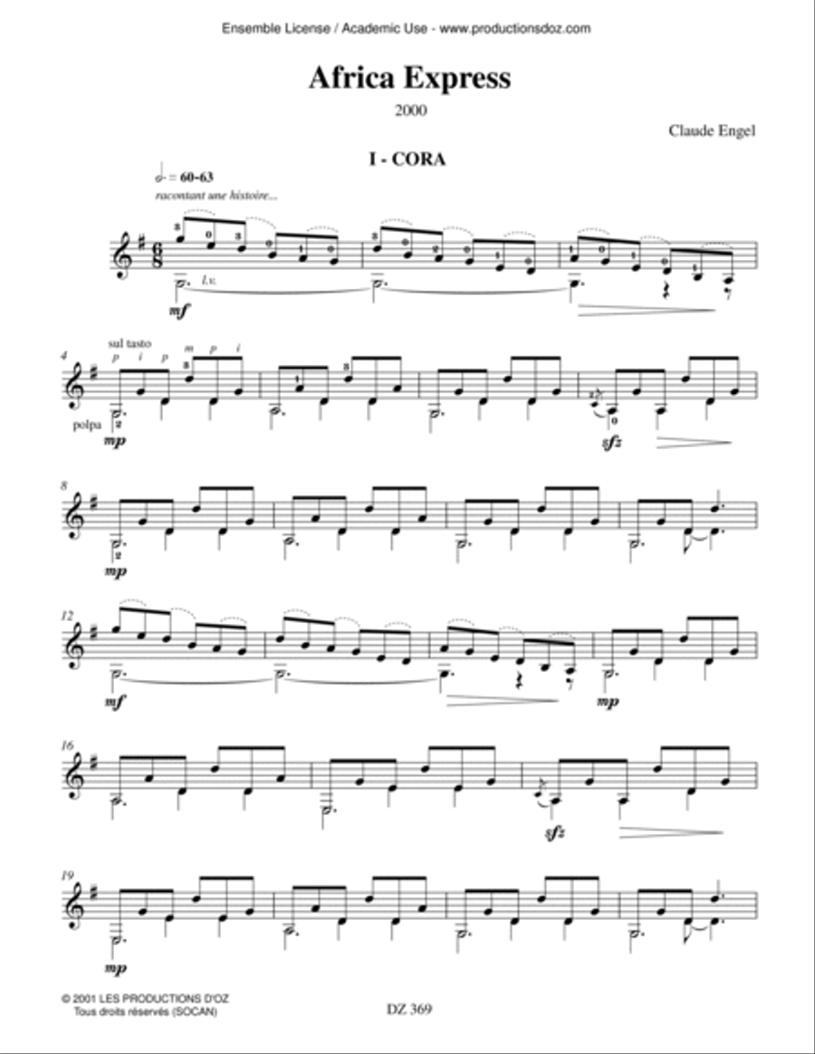 Africa Express Classical Guitar scores gallery preview page 3