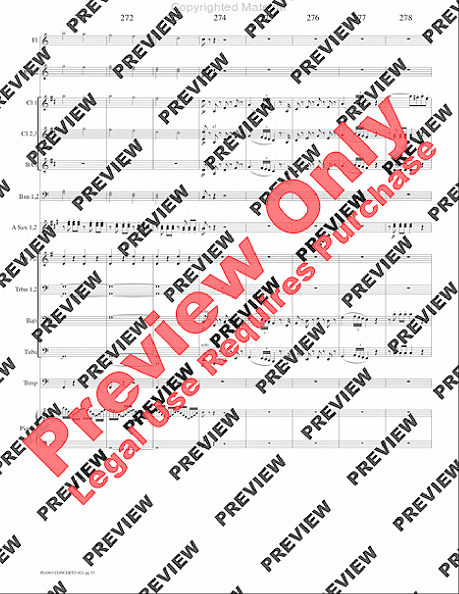 Piano Concerto No. 21, K. 467 (Movement I) Concert Band scores gallery preview page 36