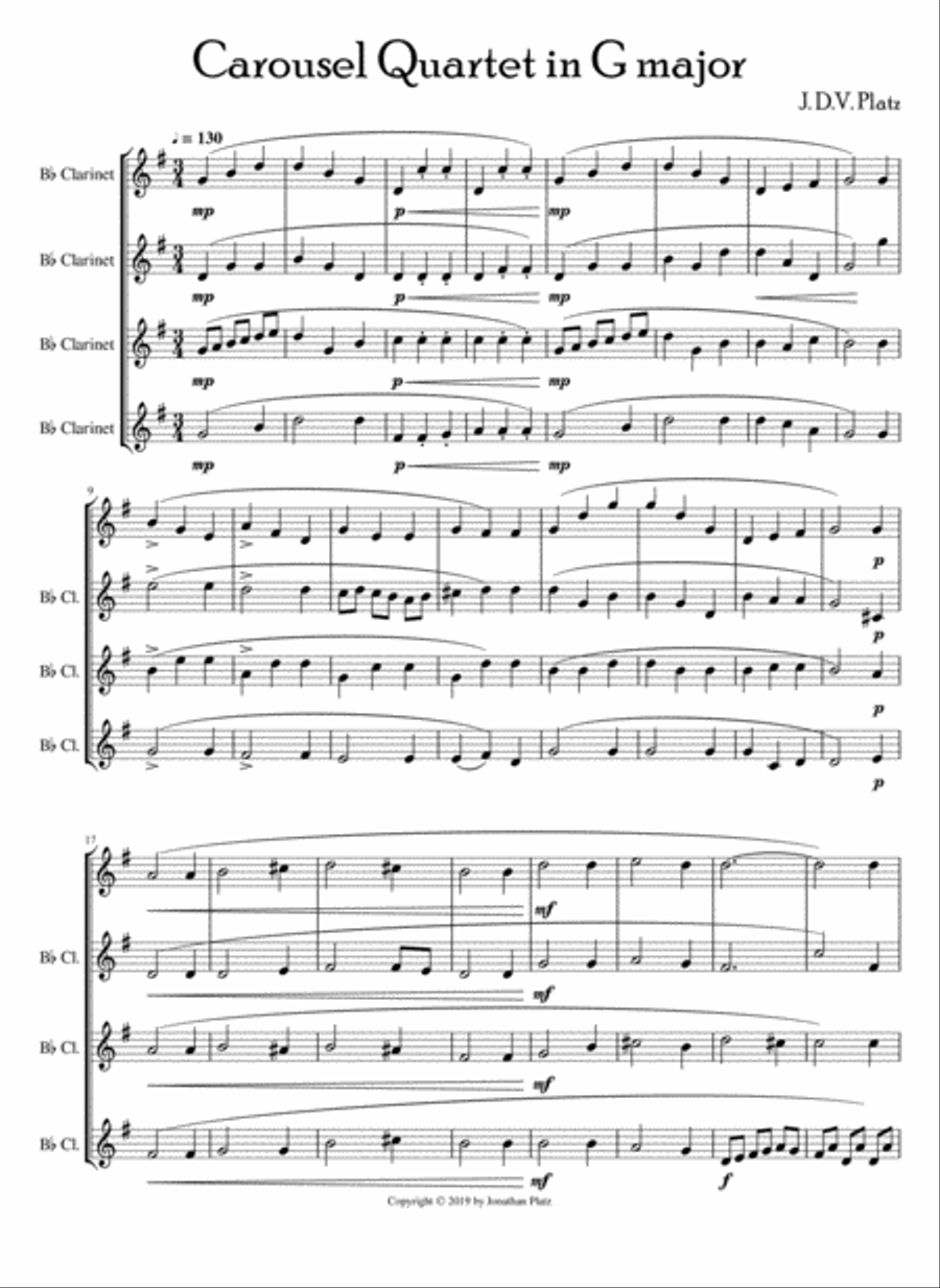 Carousel Quartet in G Major Concert Band scores gallery preview page 1
