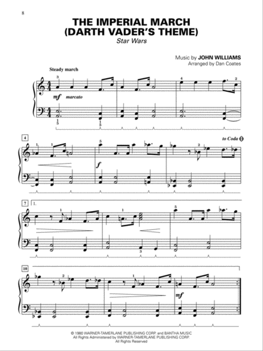 Dan Coates Popular Piano Library -- At the Movies, Book 1 Easy Piano scores gallery preview page 4
