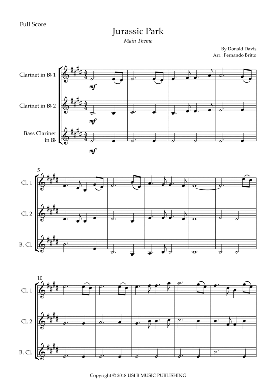 Jurassic Park Iii Woodwind Trio scores gallery preview page 1