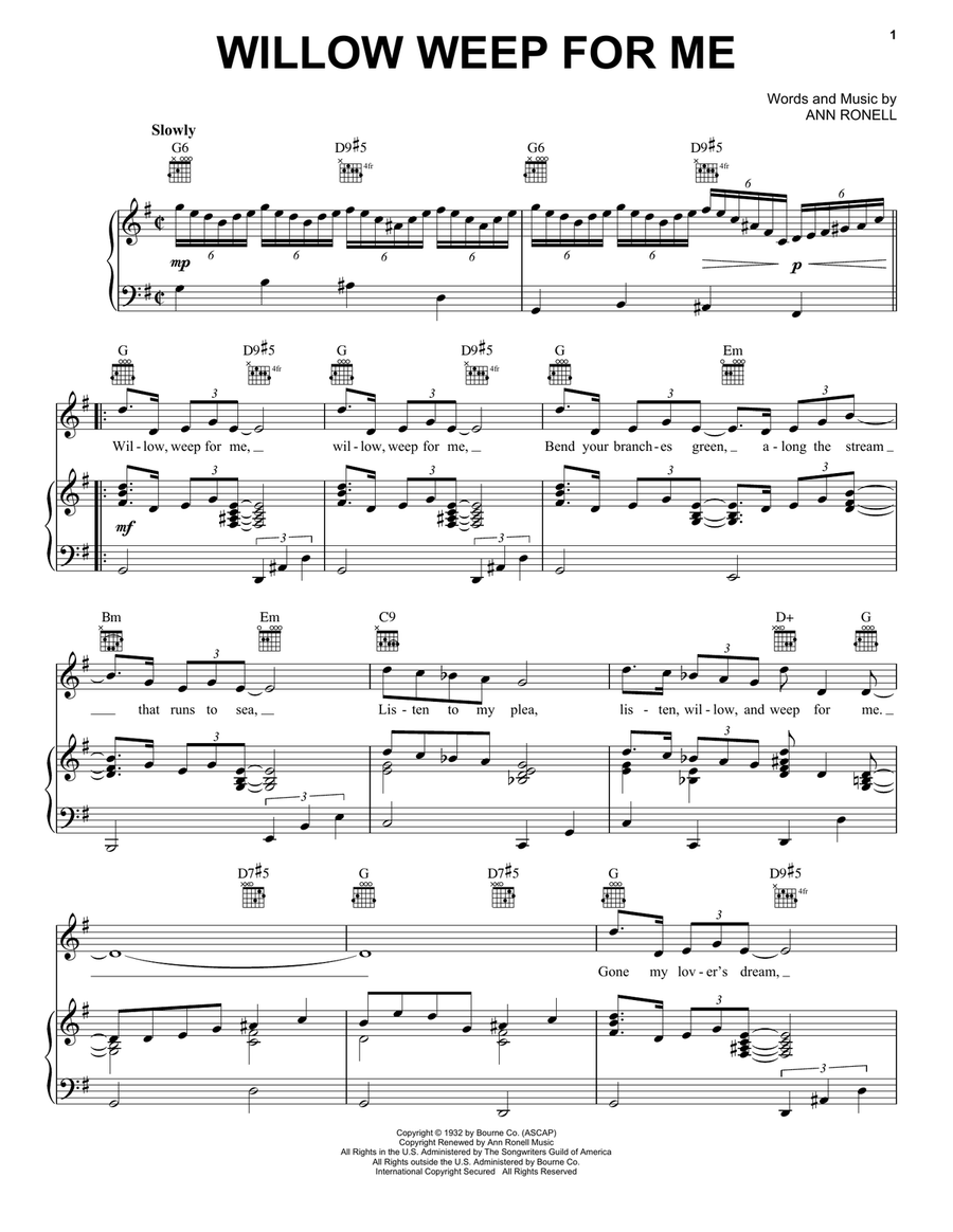 Willow Weep For Me Guitar scores gallery preview page 1