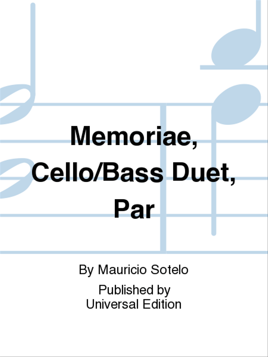 Memoriae, Cello/Bass Duet, Par String Duet scores gallery preview page 1