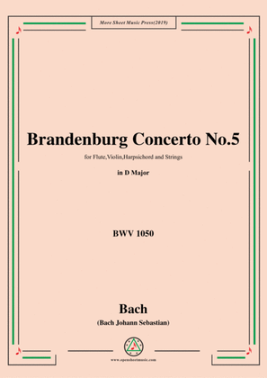 Book cover for Bach,J.S.-Brandenburg Concerto No.5 in D Major,BWV 1050