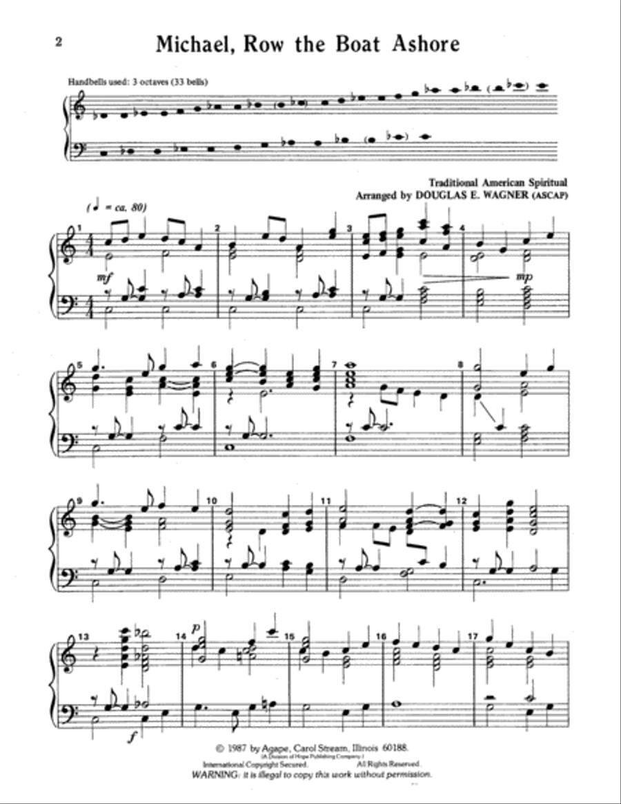 Michael, Row the Boat Ashore 3-Octaves scores gallery preview page 5