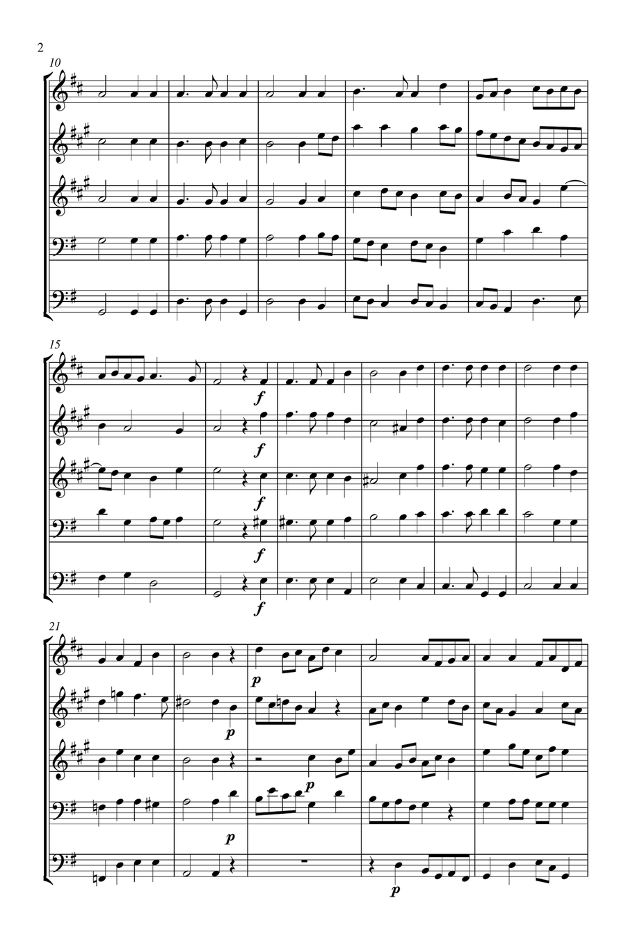 Come Away, Sweet Love Brass Quintet scores gallery preview page 3