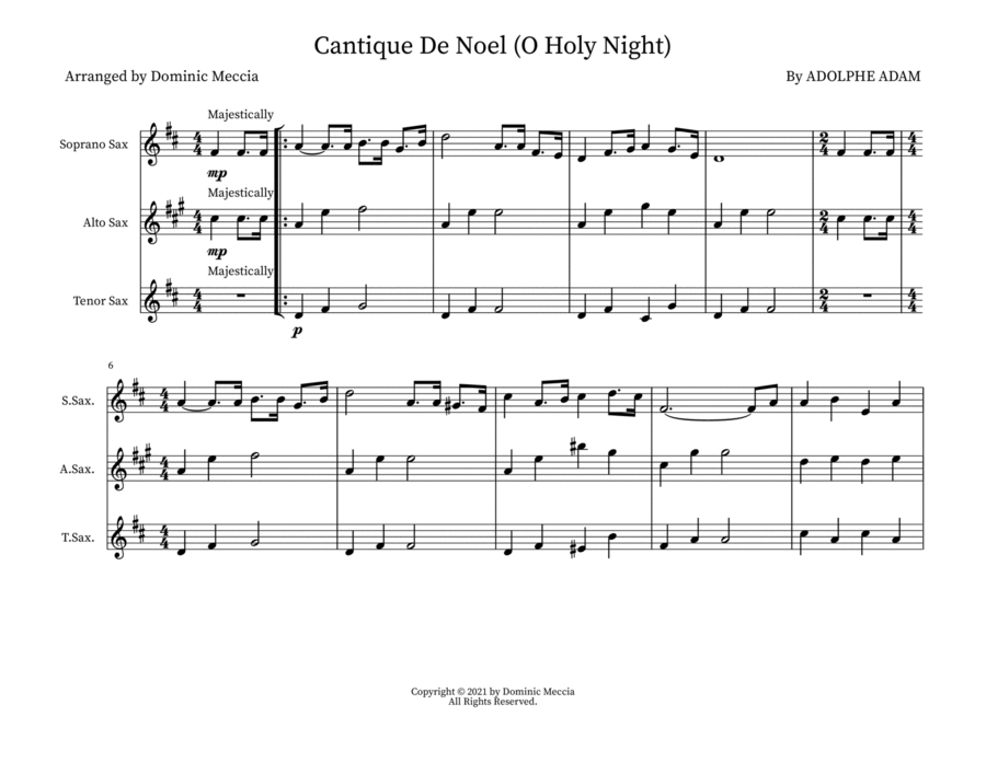 O Holy Night (Cantique De Noel) Woodwind Trio scores gallery preview page 1