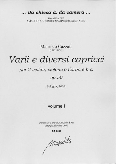 Varii e diversi capricci op. 50 (Bologna, 1669)