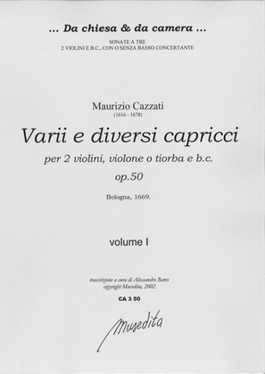 Book cover for Varii e diversi capricci op.50 (Bologna, 1669)