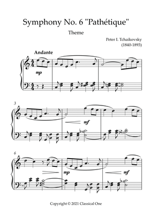 Book cover for Tchaikovsky - Symphony No.6 Pathetique Theme(With Note name)