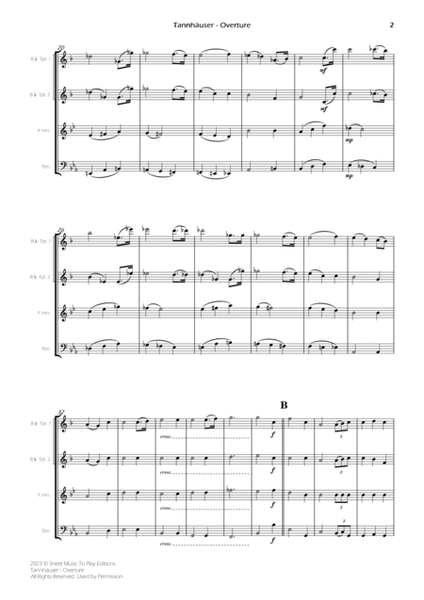 Tannhäuser (Overture) - Brass Quartet (Full Score and Parts) image number null