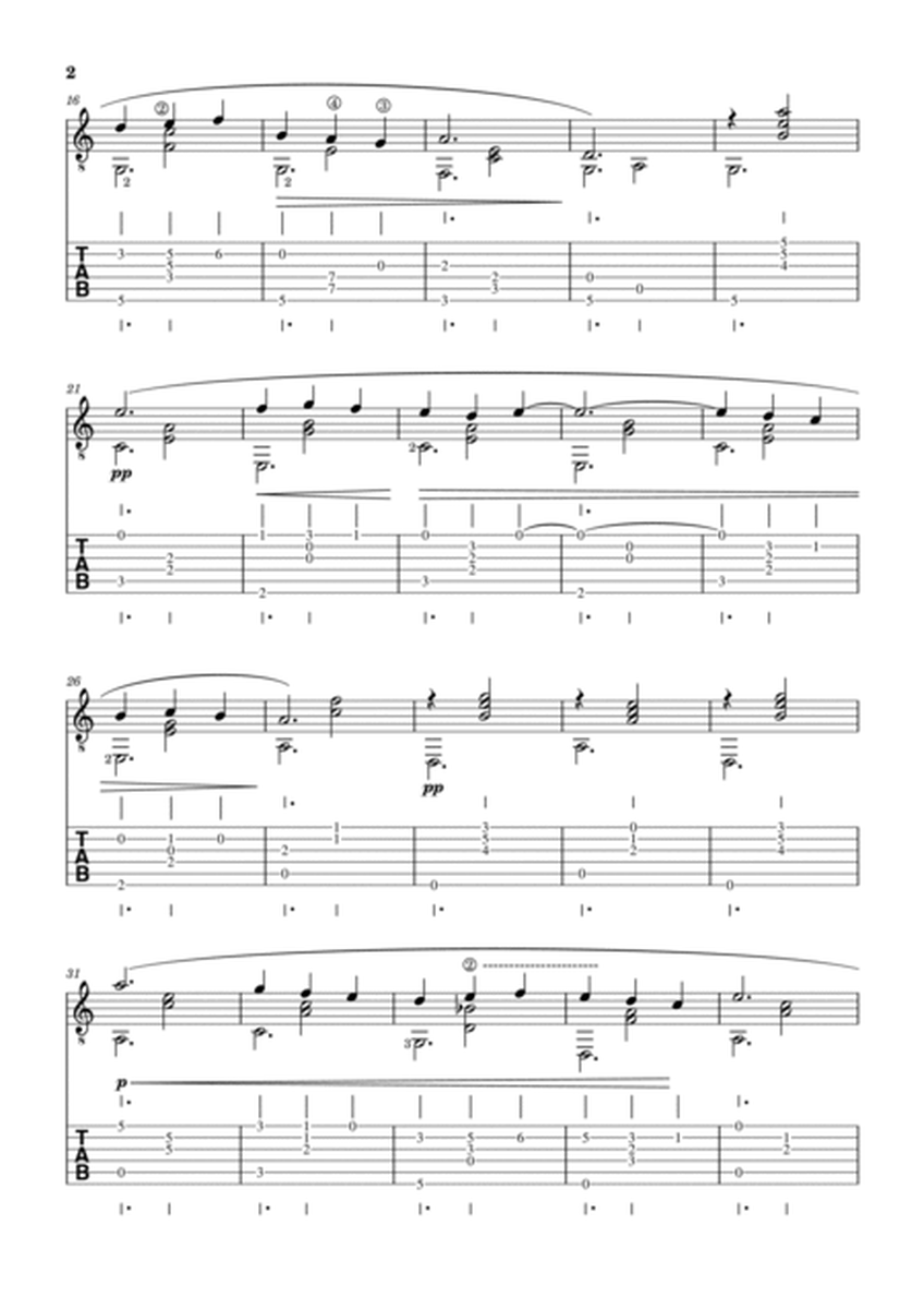 Erik Satie - 3rd Gymnopédie. Arrangement for Classical Guitar. Score and Tablature image number null