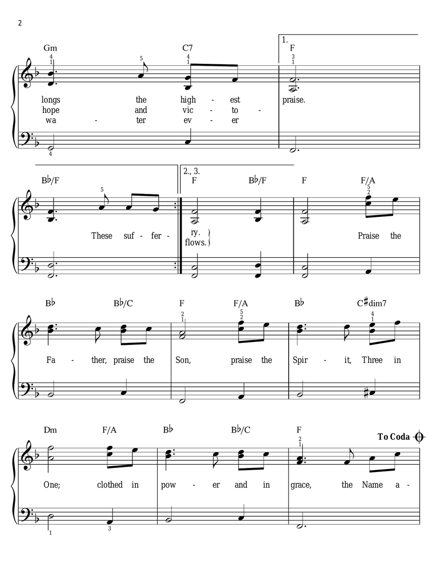 Praise The Father, Praise The Son Easy Piano scores gallery preview page 2
