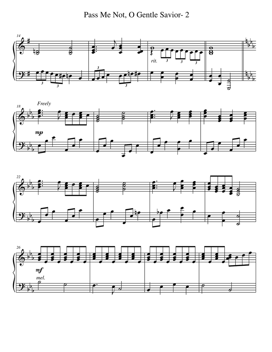 Pass Me Not O Gentle Savior Piano Solo scores gallery preview page 2