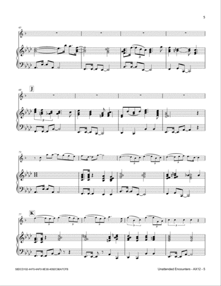 Unattended Encounters Alto Saxophone scores gallery preview page 5