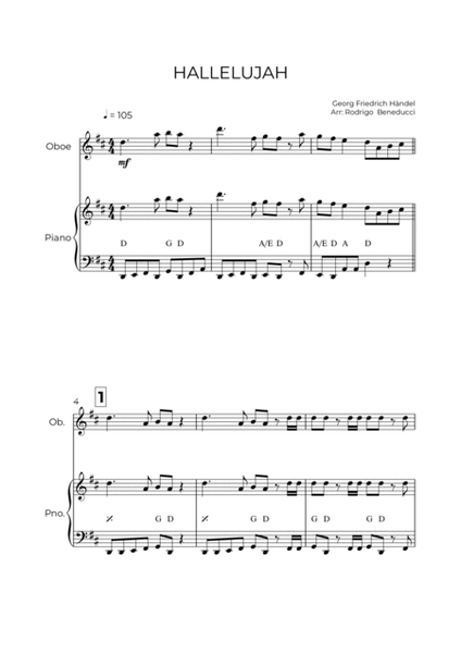 HALLELUJAH - HANDEL - OBOÉ & PIANO image number null