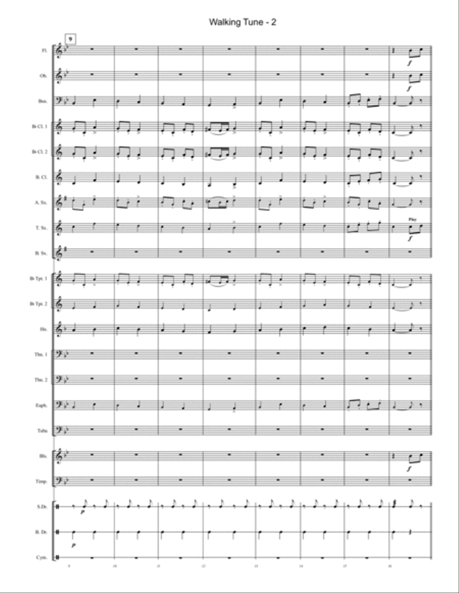 Walking Tune Walking Tune Concert Band scores gallery preview page 3