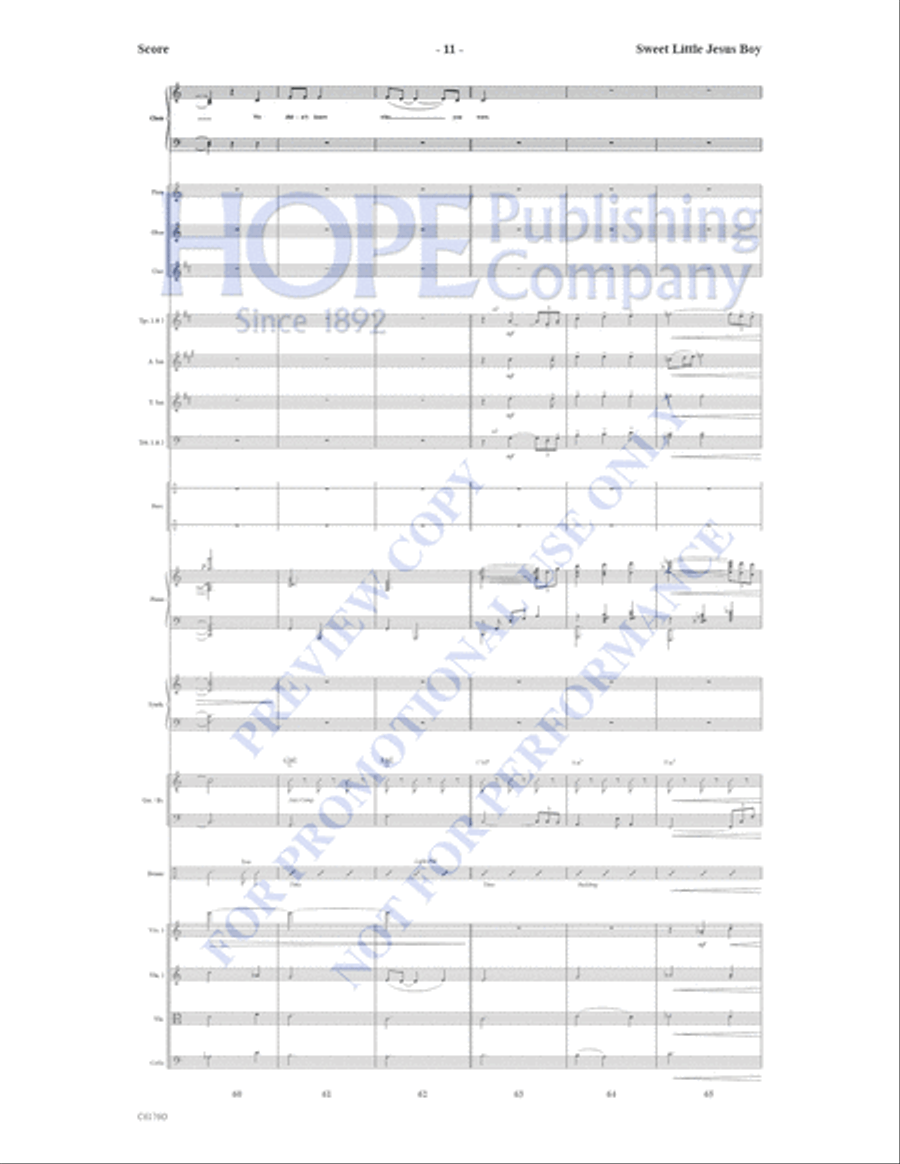 Sweet Little Jesus Boy Choir scores gallery preview page 12
