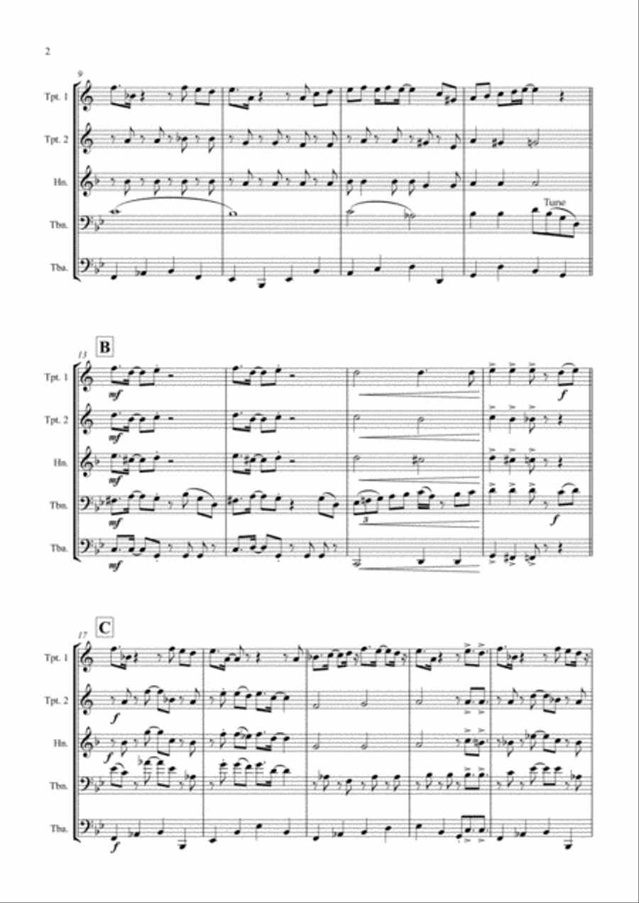 Copacabana (At The Copa) Brass Ensemble scores gallery preview page 2