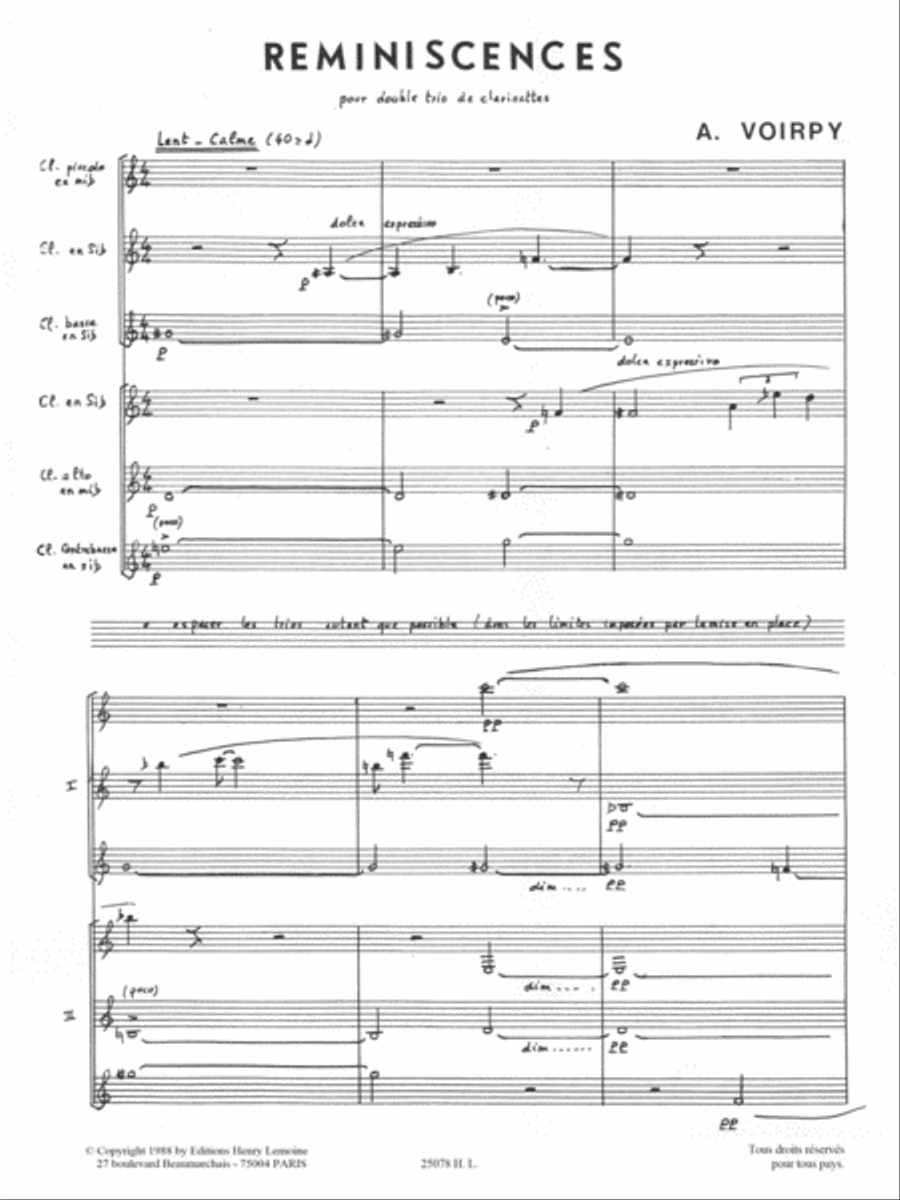 Reminiscence Clarinet scores gallery preview page 2
