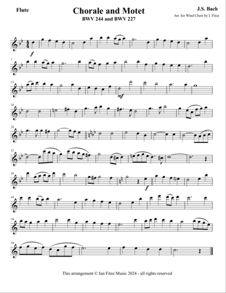 Chorale and Motet BWV 244 and BWV 227 Woodwind Ensemble scores gallery preview page 3