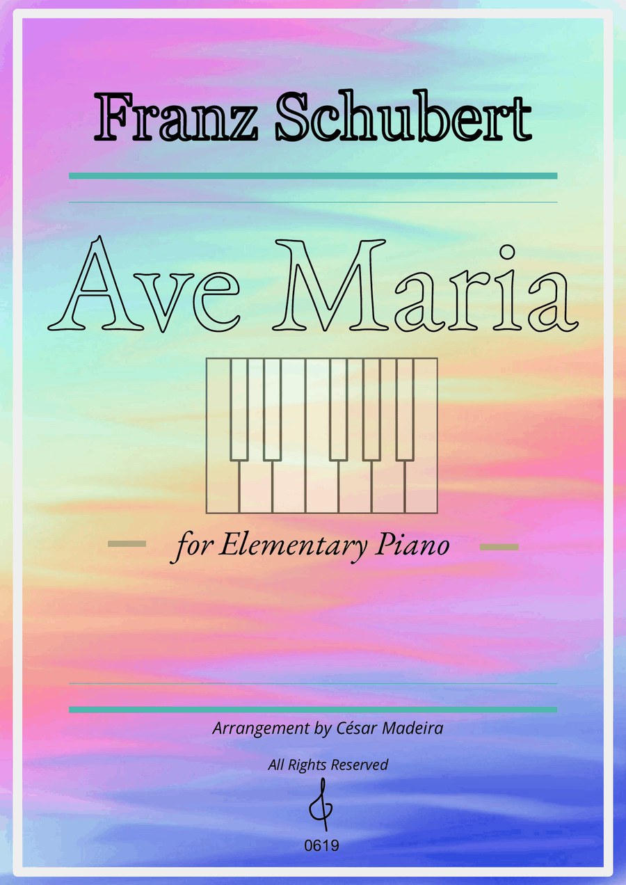Ave Maria by Schubert - Elementary Piano (Full Score) Easy Piano scores gallery preview page 1