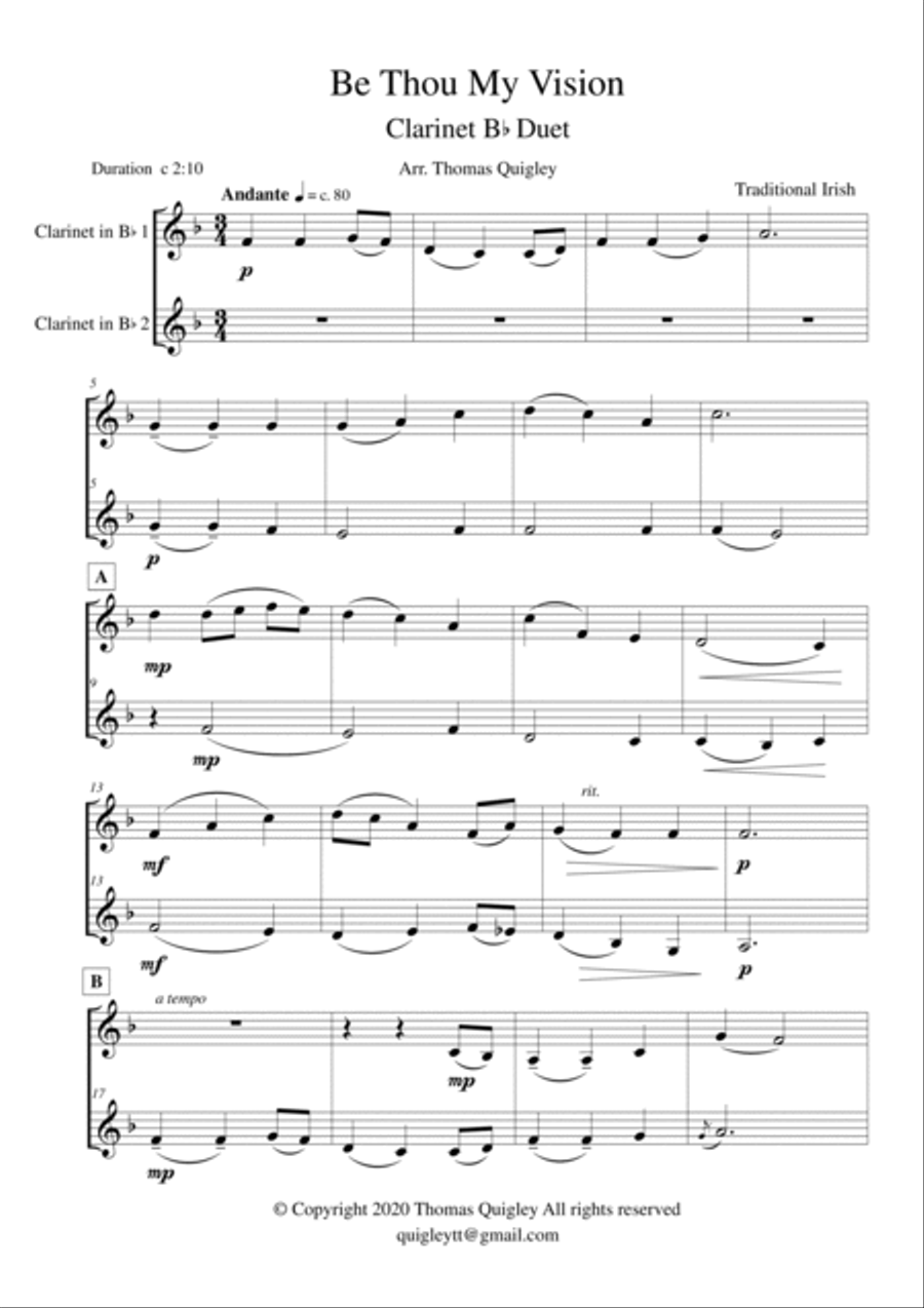 Be Thou My Vision Be Thou My Vision Clarinet Duet scores gallery preview page 2