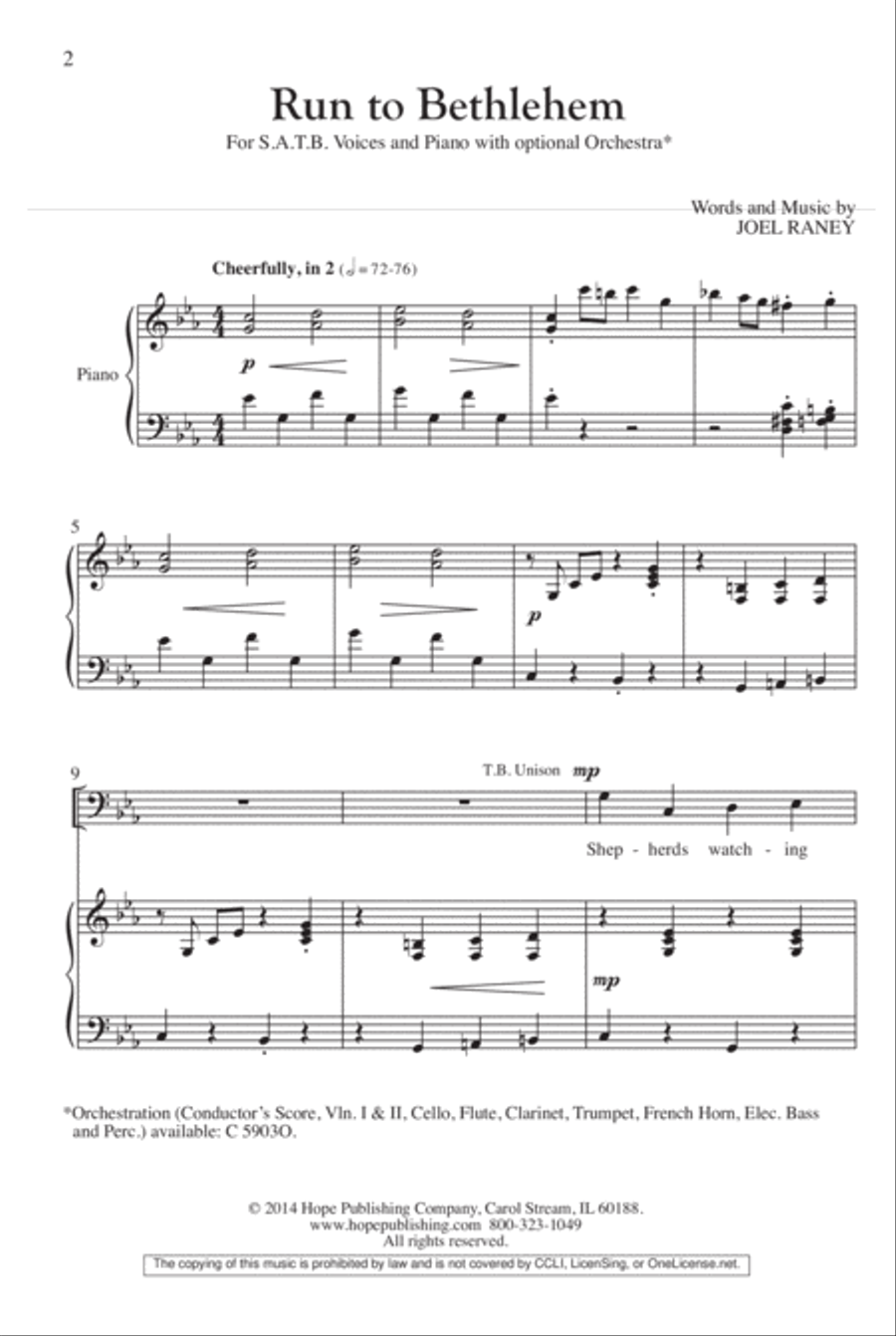 Run to Bethlehem 4-Part scores gallery preview page 3