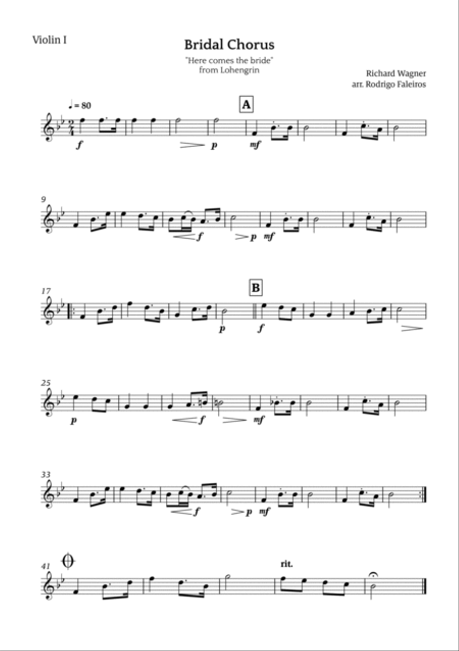 Bridal Chorus (Here Comes The Bride) String Quartet scores gallery preview page 4