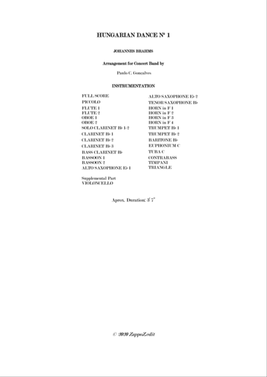 HUNGARIAN DANCE Nº 1 HUNGARIAN DANCE Nº 1 Concert Band scores gallery preview page 2