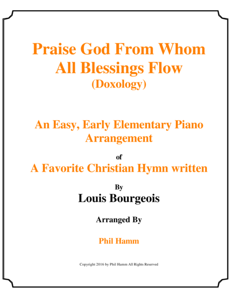 Praise God From Whom All Blessings Flow-(Doxology)-Upper Elementary image number null