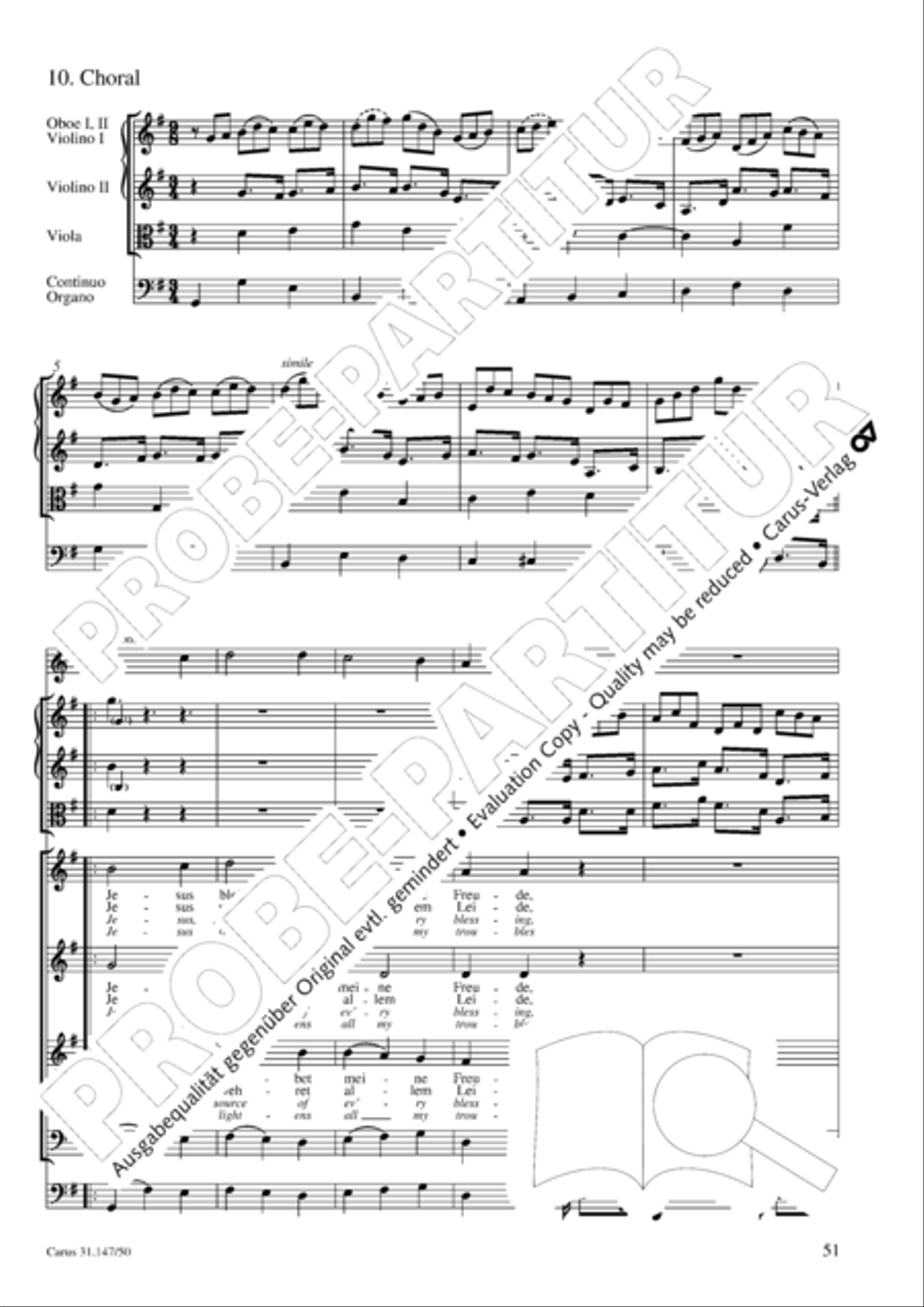 Heart and mouth and thought and action (Herz und Mund und Tat und Leben) (Herz und Mund und Tat und Leben) 4-Part scores gallery preview page 52