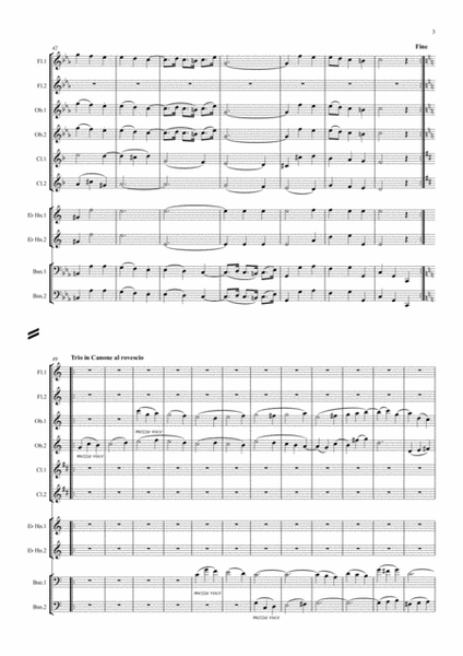 Mozart: Serenade No.12 in C minor "Nachtmusik" K388 Mvt.III Menuetto and Trio - wind dectet image number null