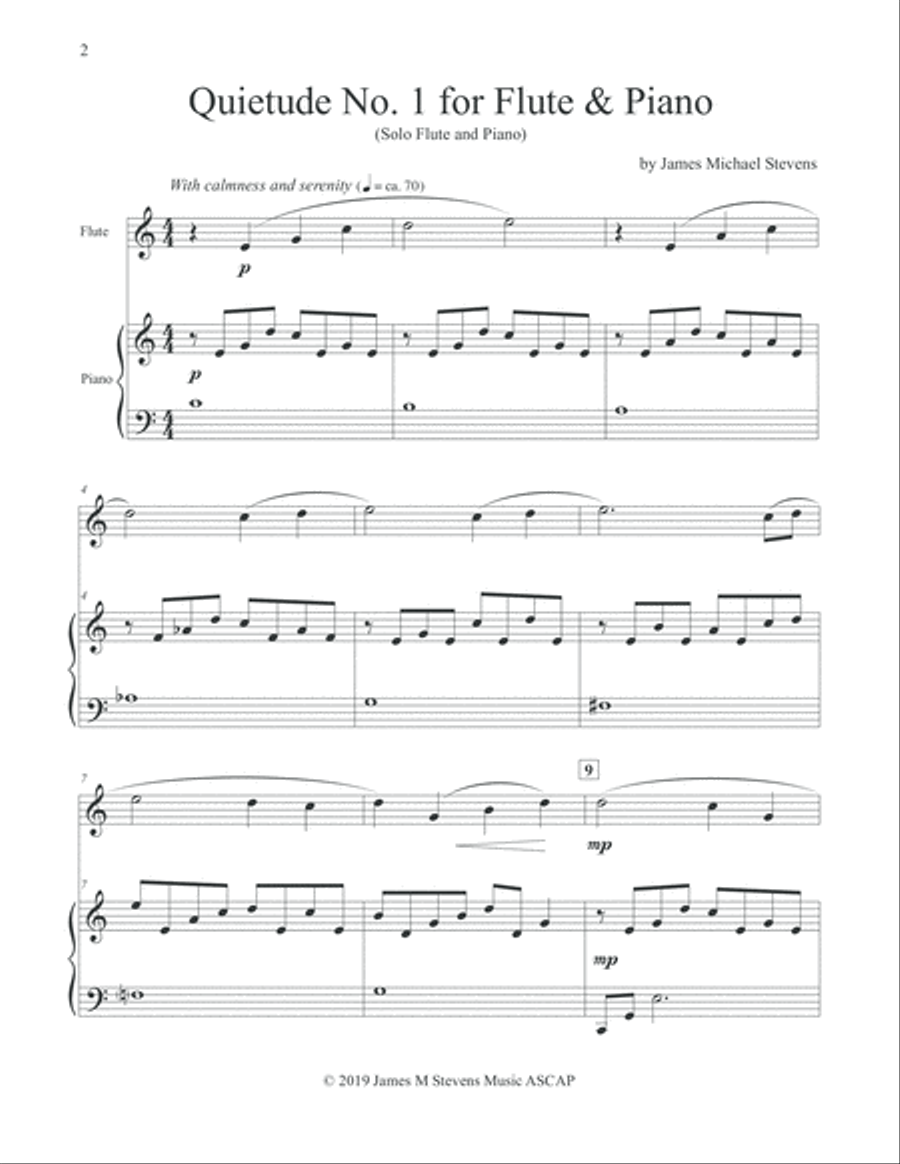 Quietudes, Nos. 1-12 - Flute & Piano Flute Solo scores gallery preview page 2