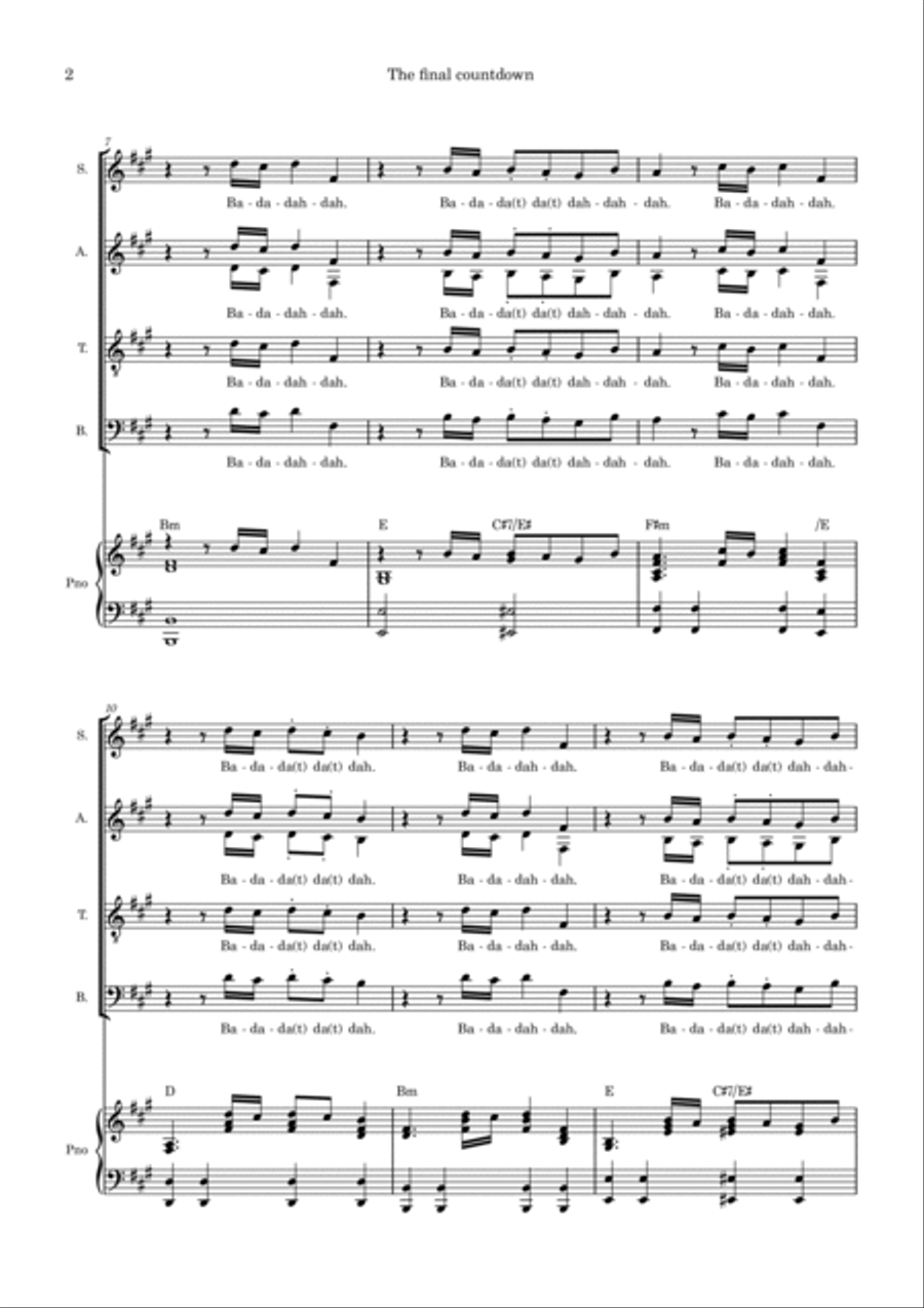 Final Countdown 4-Part scores gallery preview page 2