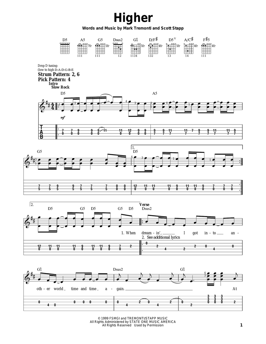 Higher Acoustic Guitar scores gallery preview page 1