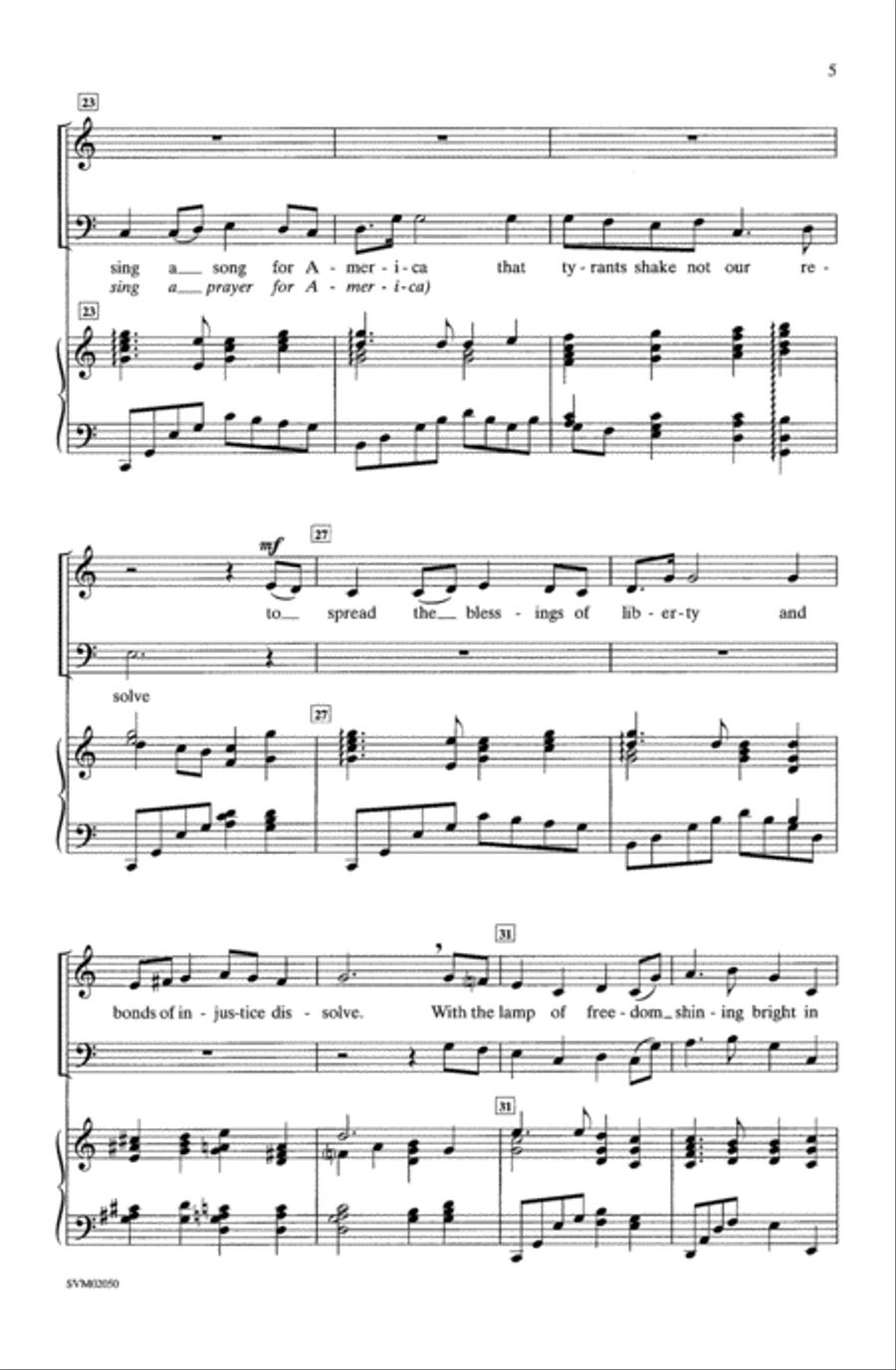 I Sing A Song/Prayer For America - SATB 4-Part scores gallery preview page 4