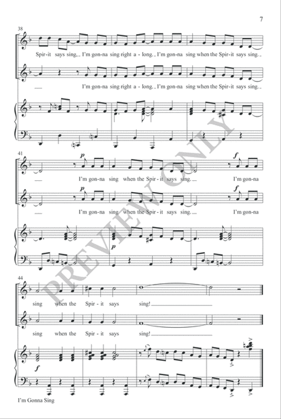 I'm Gonna Sing I'm Gonna Sing Unison Choir scores gallery preview page 6