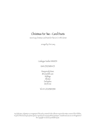 Book cover for Christmas For Two - Carol Duets. 7 Easy carols for Flute / Clarinet combo