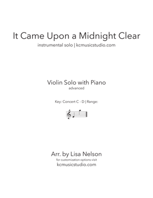 Book cover for It Came Upon a Midnight Clear - Violin Solo