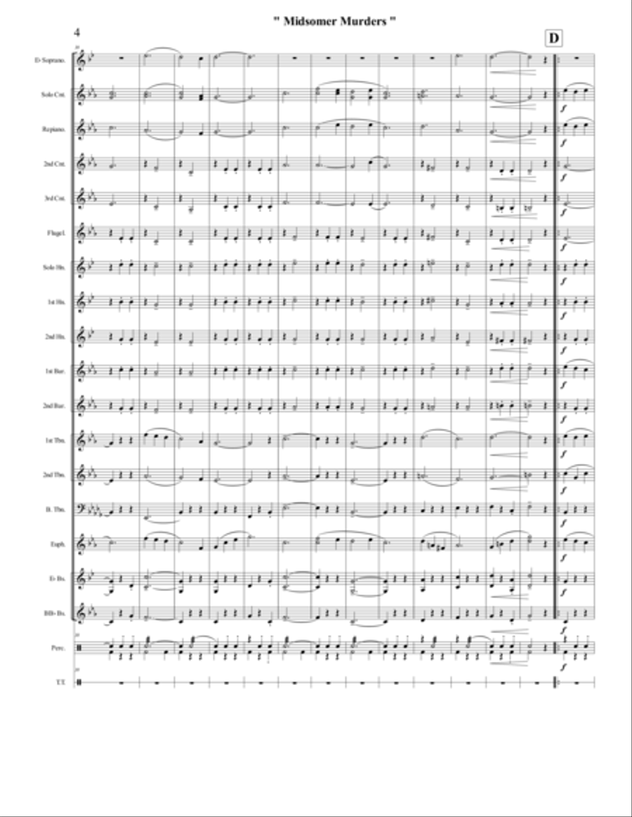 Midsomer Murders (main Title/cues) Brass Band scores gallery preview page 4