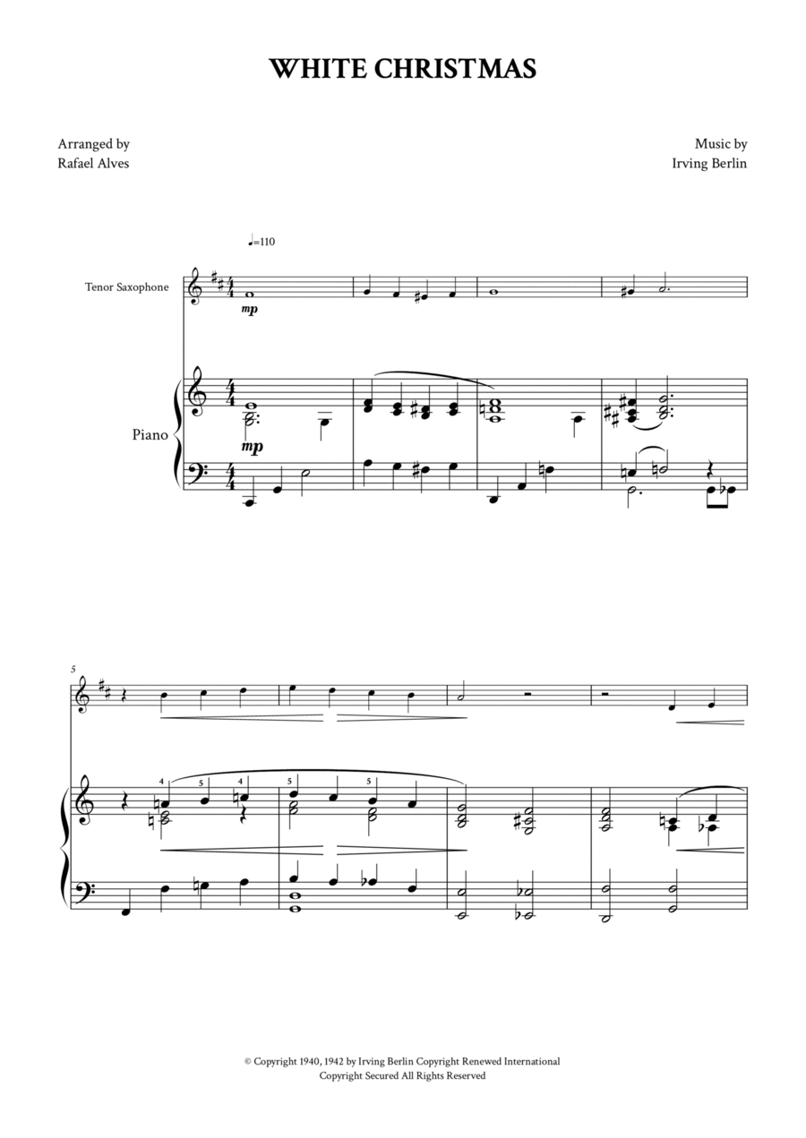 White Christmas Tenor Saxophone scores gallery preview page 1