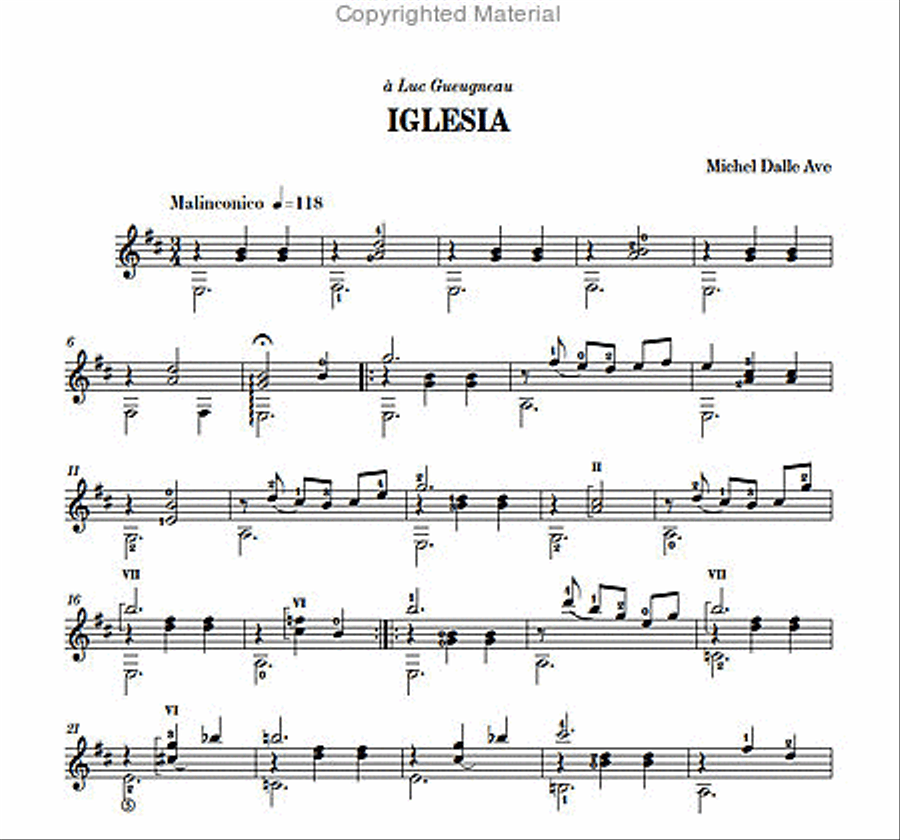 Iglesia Classical Guitar scores gallery preview page 2