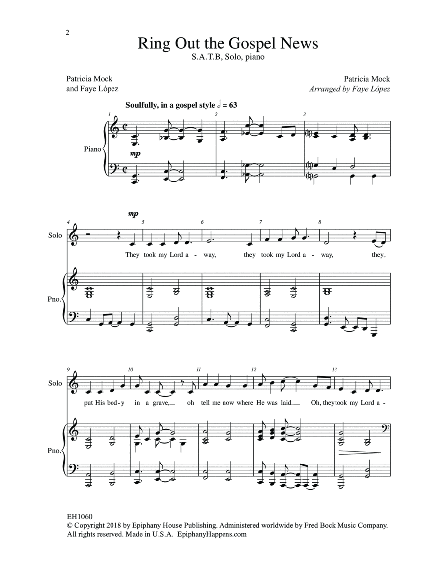 Ring Out the Gospel News Ring Out the Gospel News 4-Part scores gallery preview page 1