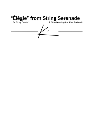 Book cover for Tchaikovsky: String Serenade "Elegie" (Arr. Diehnelt, for String Quartet)